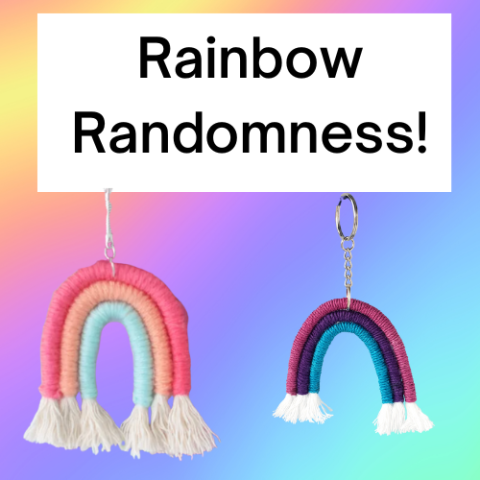 Yarned wrapped rainbow keychains