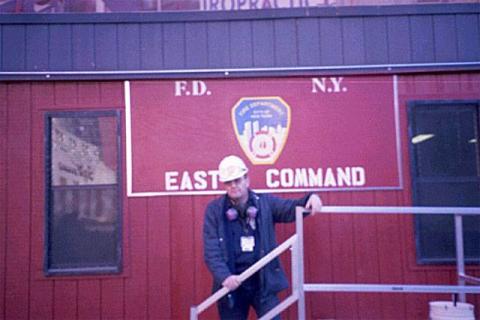 Michael J. Fagel stands in front of the East Command Center in 2001