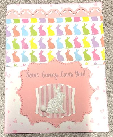 Pastel Rabbit greeting card with "Some Bunny Loves You" greeting