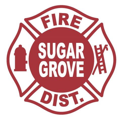 Sugar Grove Fire Protection District logo with fire hydrant, ladder, and fireman's pole