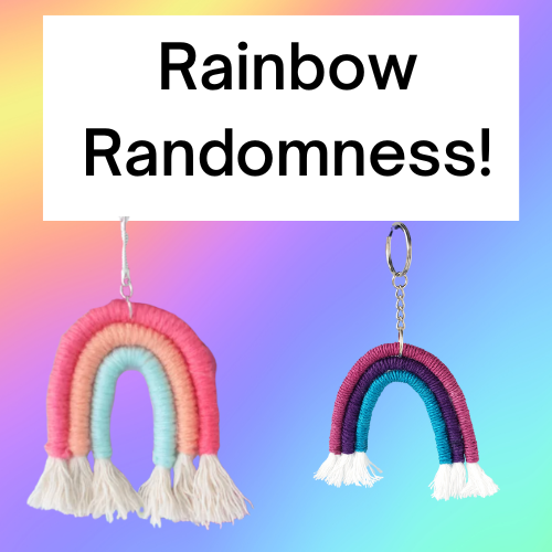 Yarned wrapped rainbow keychains