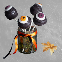 jar of four eyeball cake pops